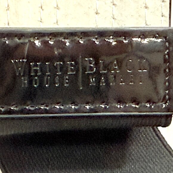 WHBM Striped Patent Leather Belt w/Statement Buckle Snakeskin Print Detail -  M - Picture 9 of 9